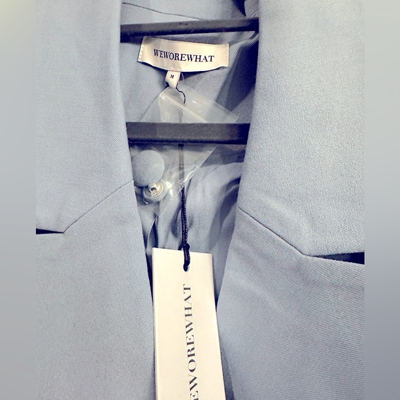 We wore what double breasted blazer women size medium Storm Baby blue NWT - Picture 4 of 9